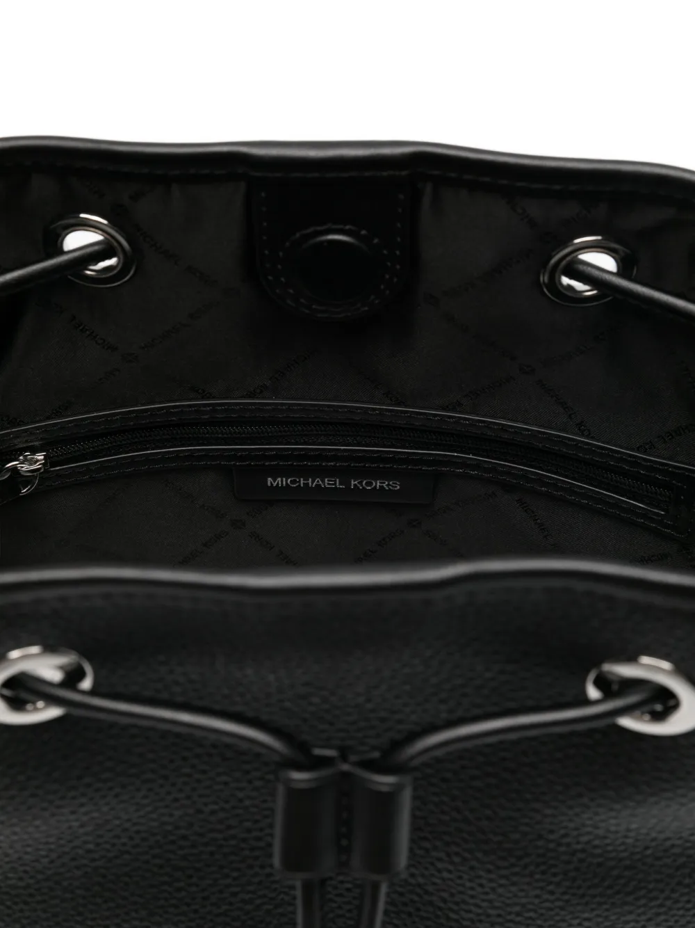 Michael Michael Kors Drawstring Leather Tote Bag In Black