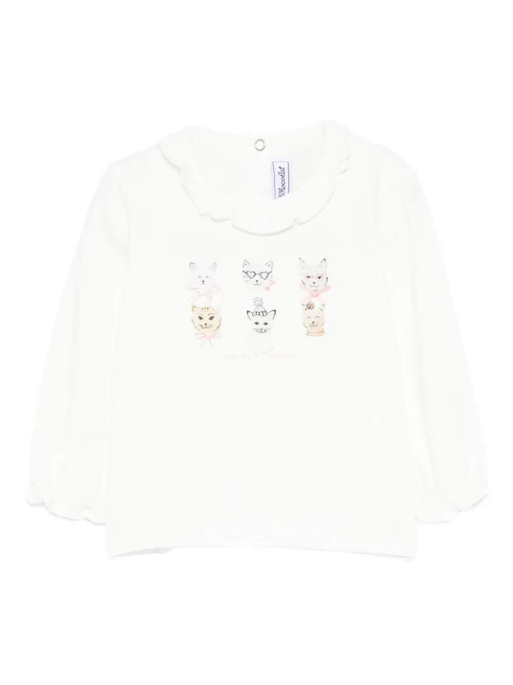 Tartine Et Chocolat Ruffled Animal-print Sweatshirt In White