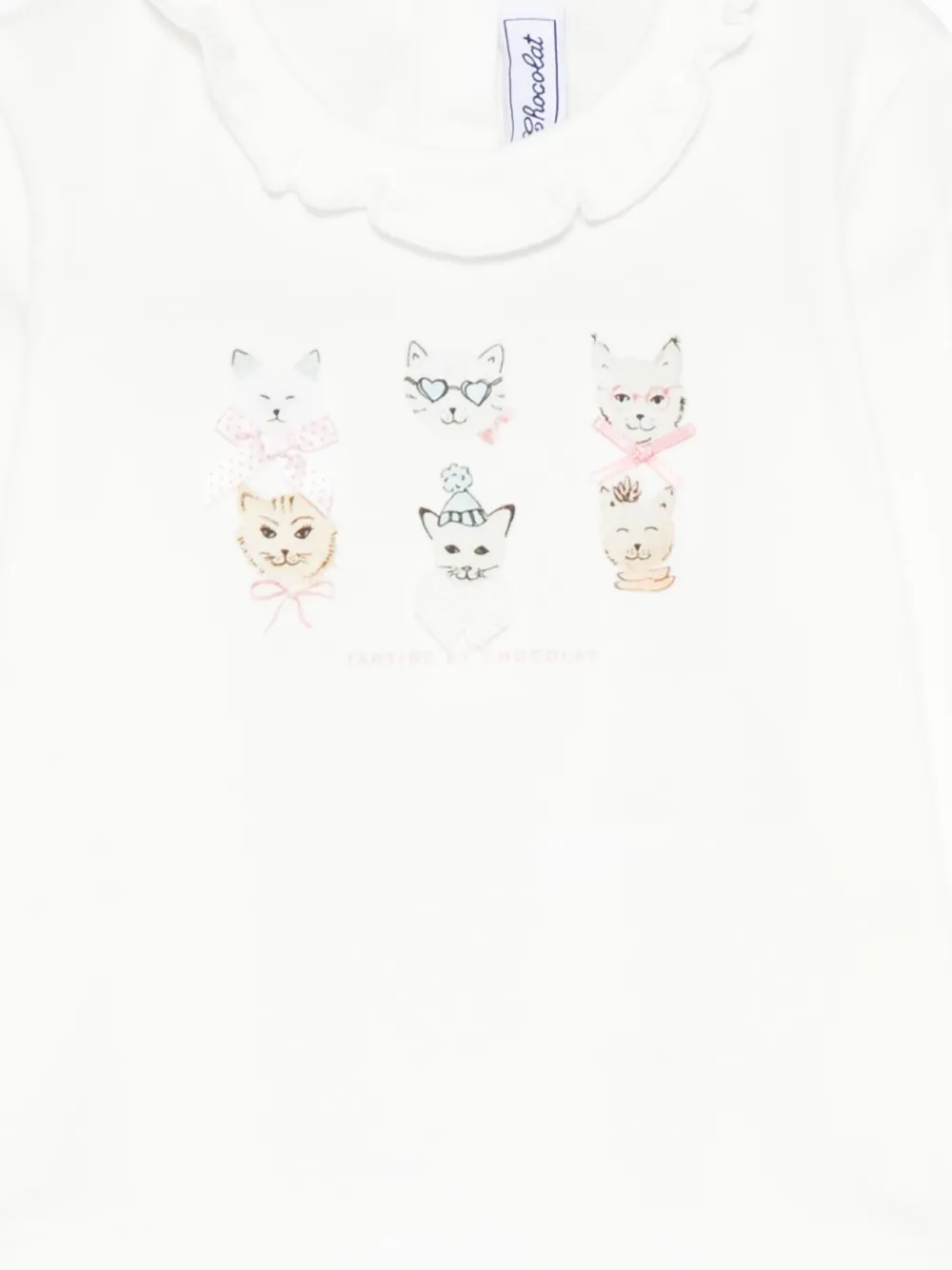 Tartine Et Chocolat Ruffled Animal-print Sweatshirt In White