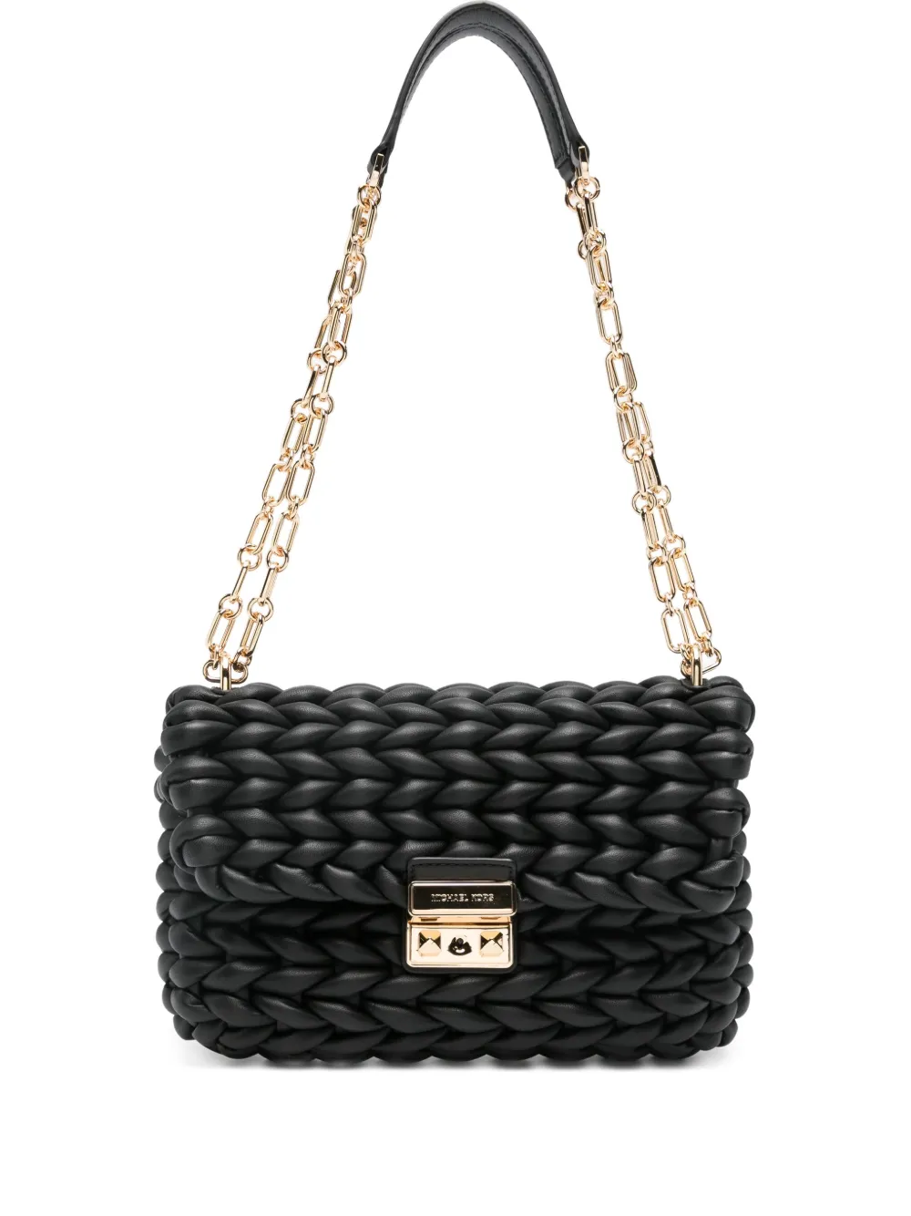 Michael Michael Kors bolsa satchel con correa de cadena | negro | Image 1
