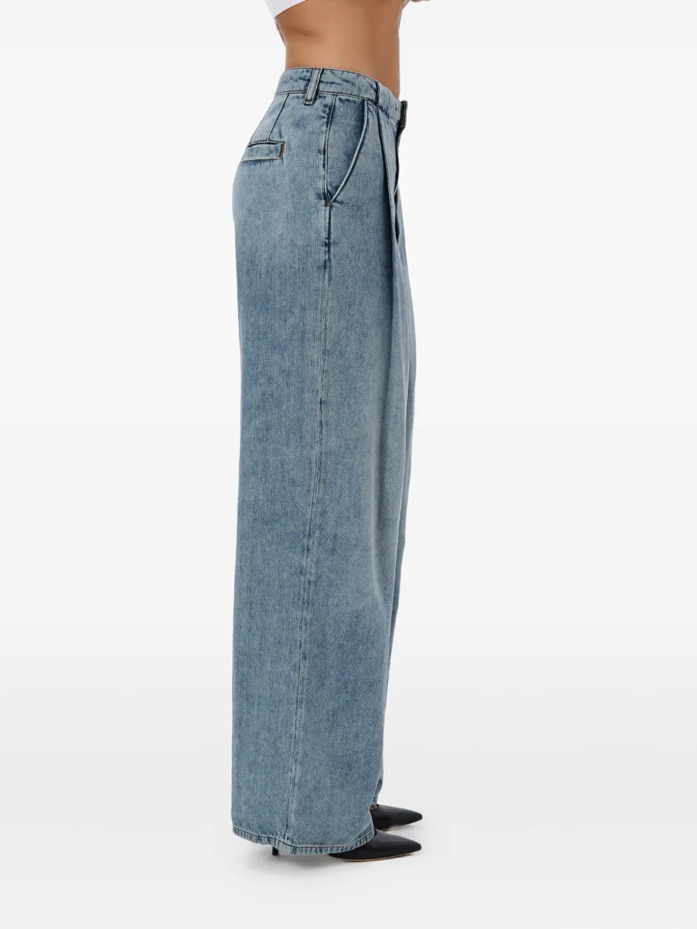 No44 Haru Pleated Jeans In Blue