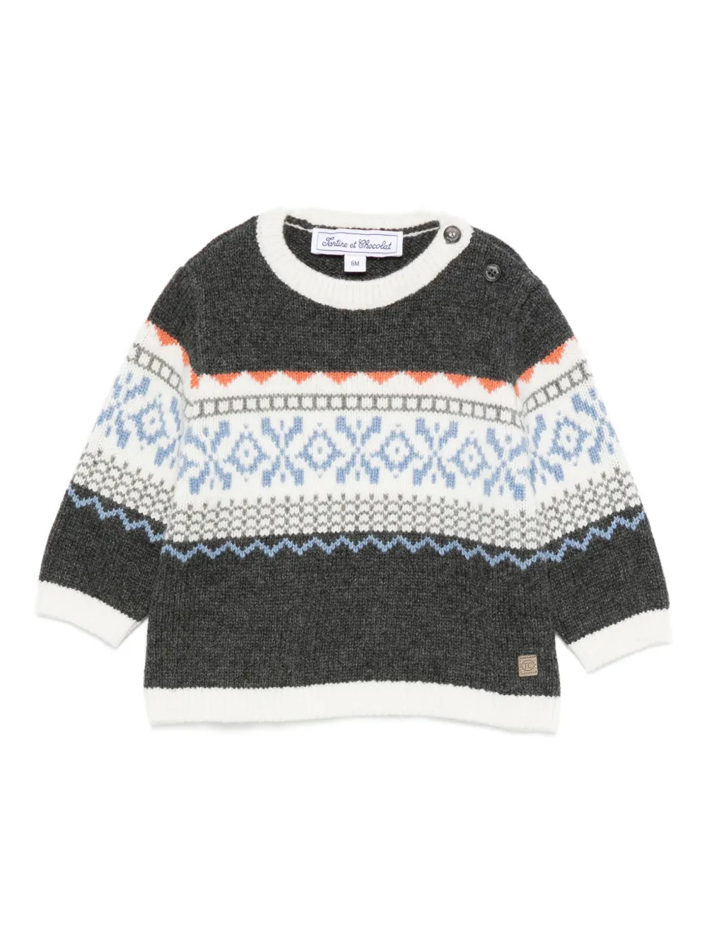 Tartine Et Chocolat Fair Isle-pattern Crew-neck Sweater In Multi