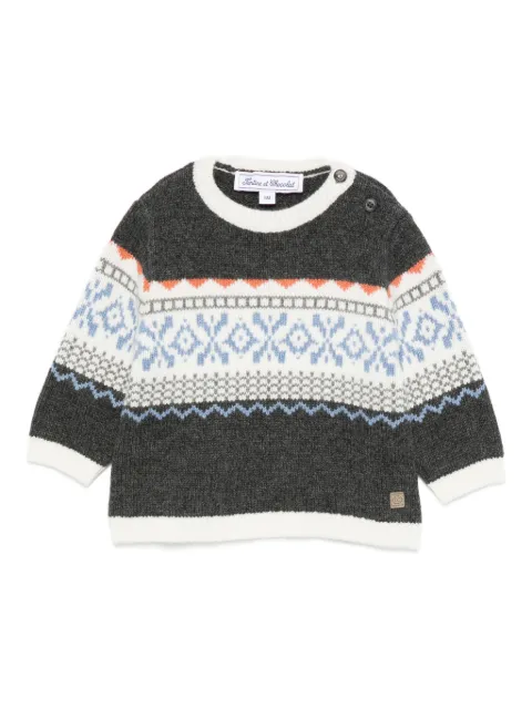 Tartine Et Chocolat fair isle-pattern crew-neck sweater