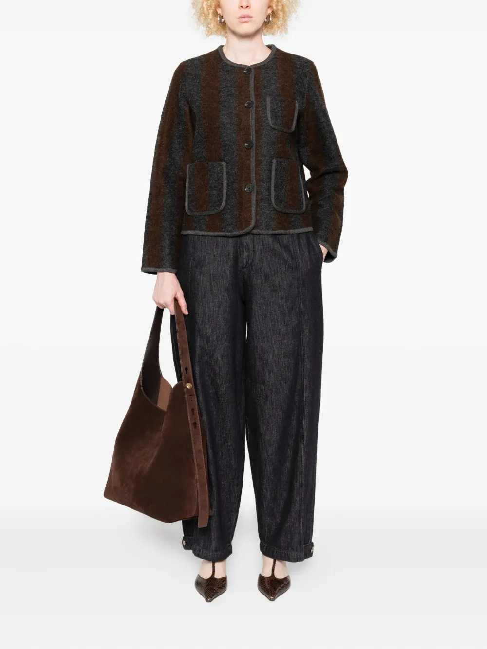 YERSE wide-leg trousers - Grijs