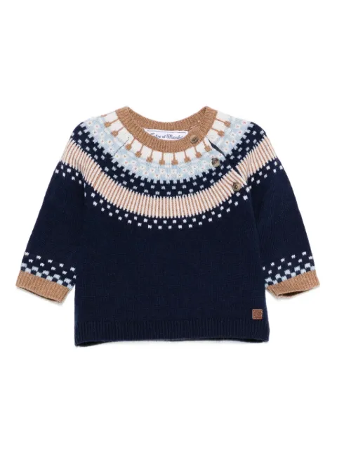 Tartine Et Chocolat fair isle-pattern buttoned sweater