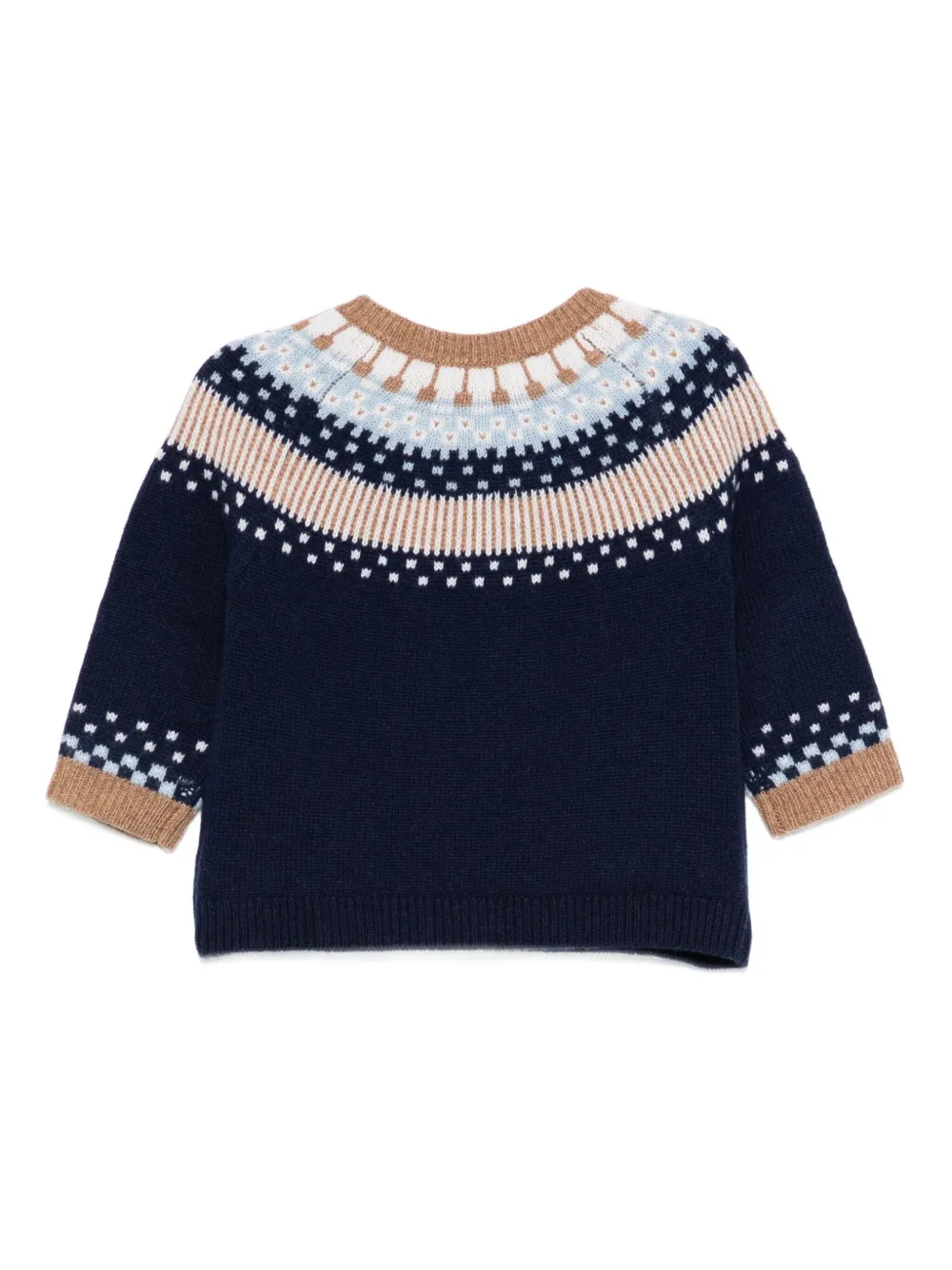 Tartine Et Chocolat Fair Isle-pattern Buttoned Sweater In Blue