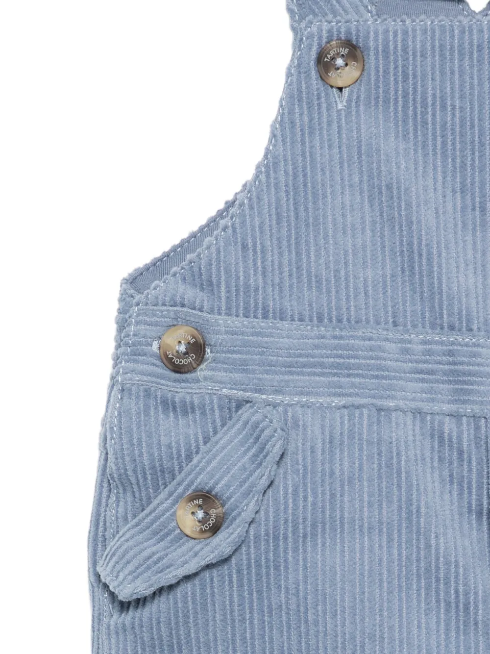 Tartine Et Chocolat Ribfluwelen jumpsuit met knoopsluiting Blauw