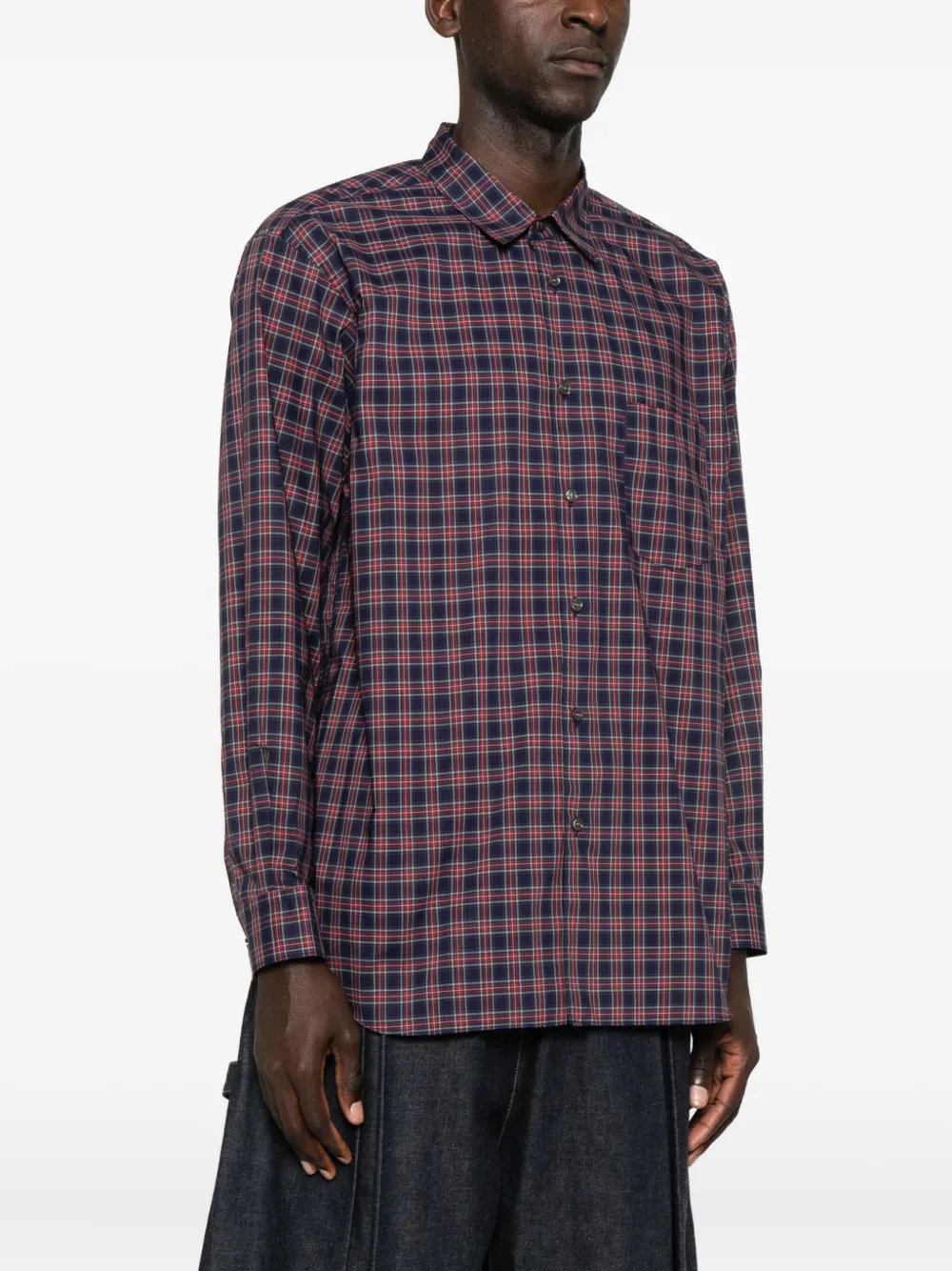 Comme Des Garçons Shirt Check-pattern Shirt In Brown