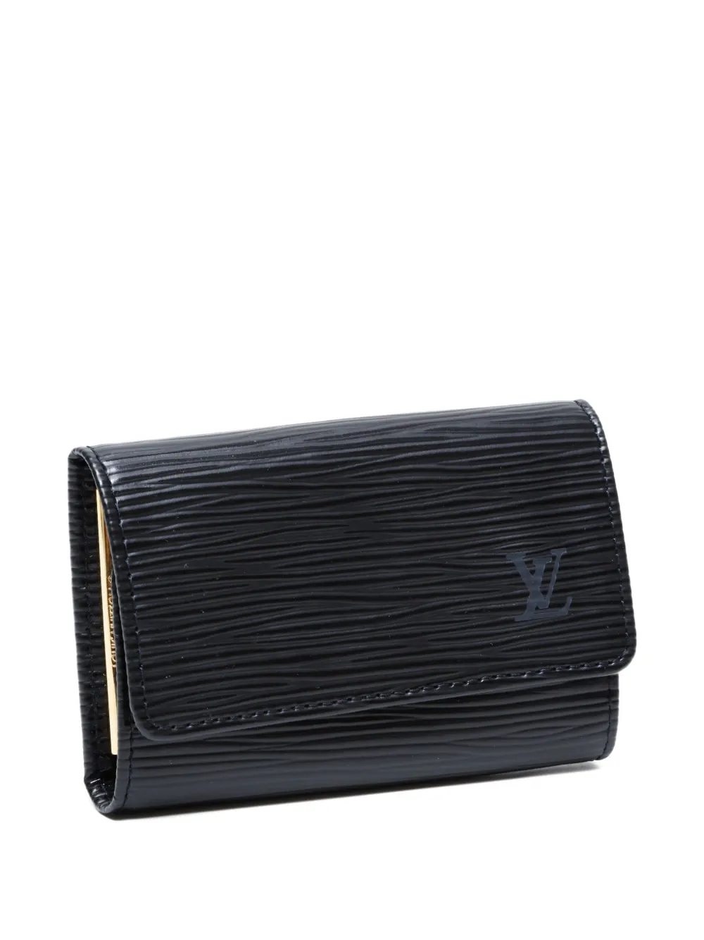Pre-owned Louis Vuitton 2004 Leather Keycase In Black
