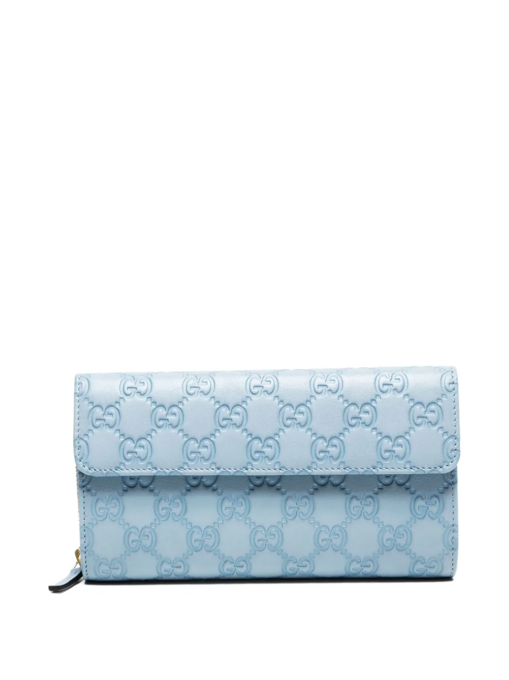 Pre-owned Gucci 2005-2010s Gg Zip-around Wallet In Blue