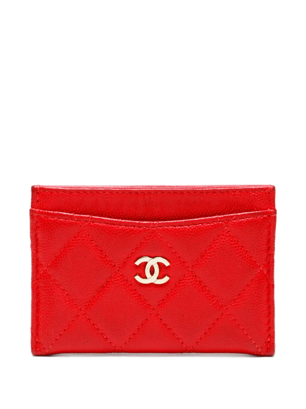 CHANEL Pre-Owned 2019 Matelasse CC Mark cardcase | Red | Image 1