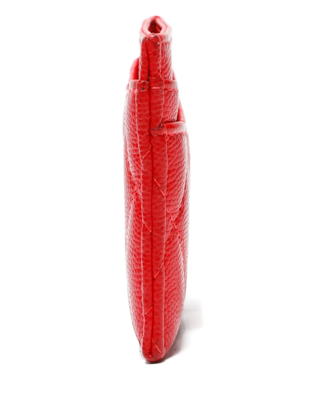 Pre-owned Chanel 2019 Matelasse Cc Mark Cardcase In Red