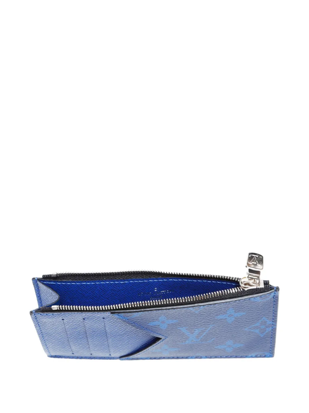 Pre-owned Louis Vuitton 2020s Monogram Taigarama Cardcase In Blue