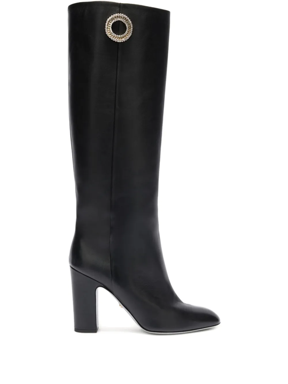 Genny 90mm embellished leather knee-high boots | Black | Image 1