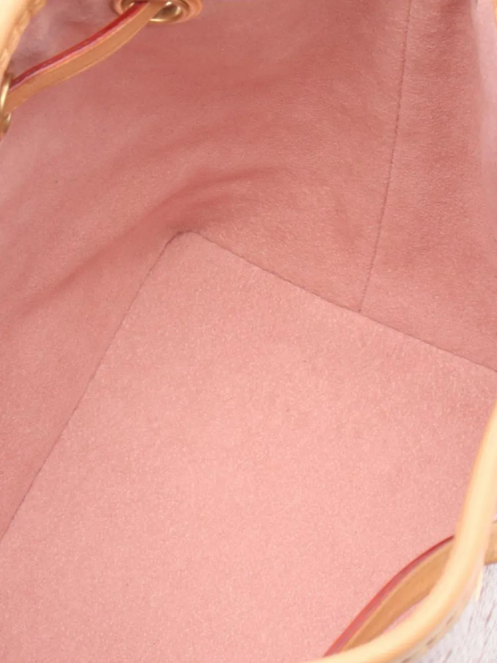 Pre-owned Louis Vuitton 2021-2025 Monoglam Nano Noe Bucket Bag In Pink