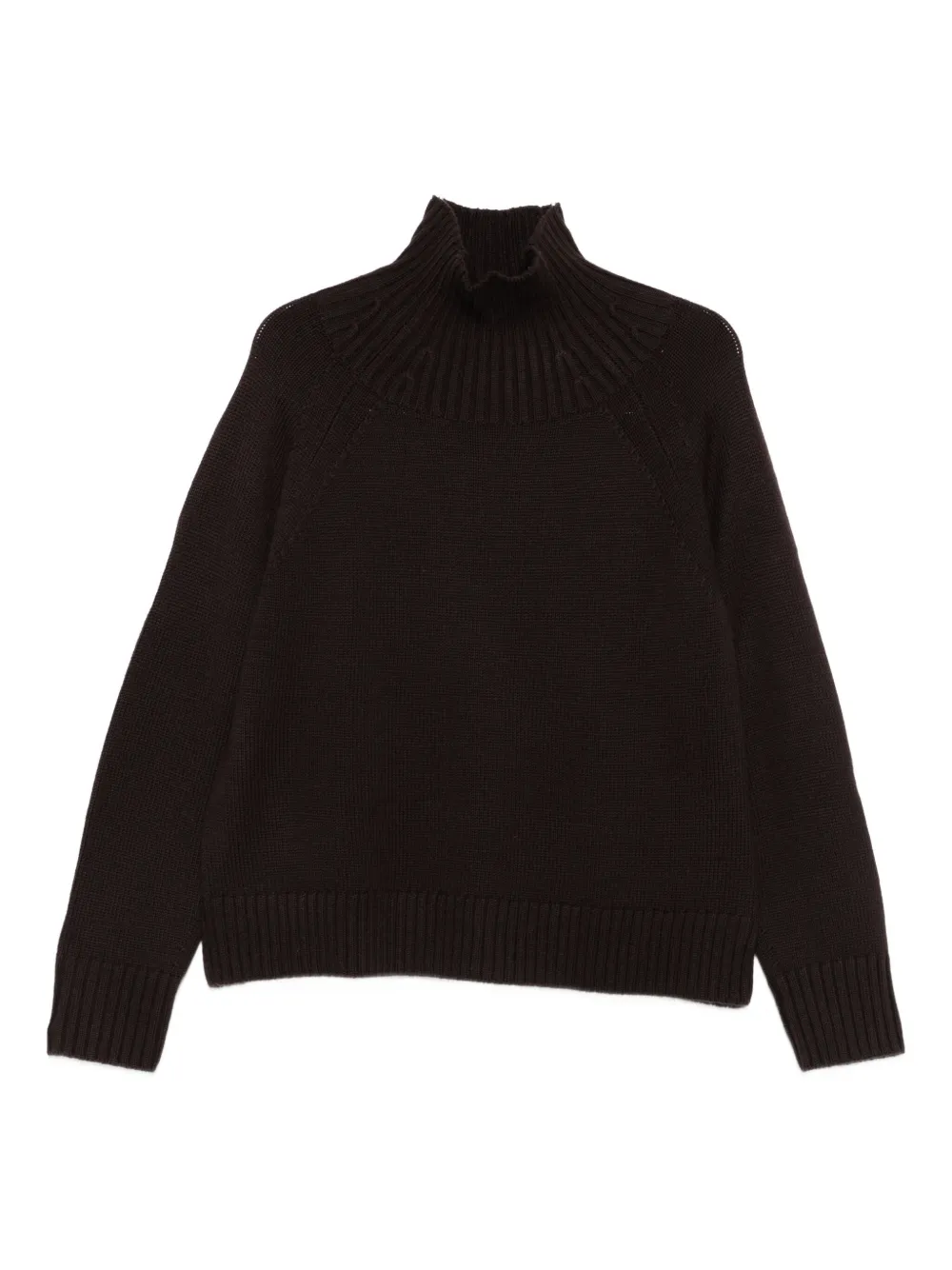 Michael Kors High-neck Wool Sweater In Brown