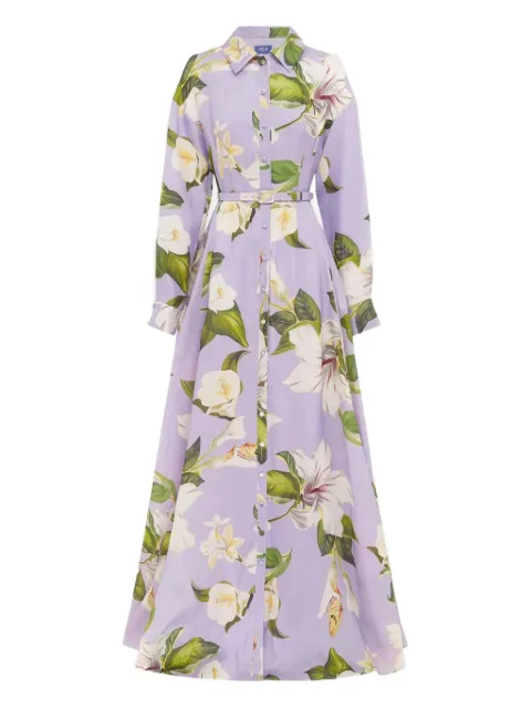 Leo Lin vestido largo Josephine floral con botones
