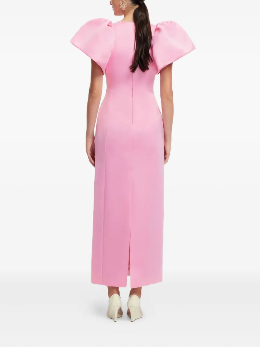 Leo Lin Lucinda maxi-jurk met pofmouwen en bloemapplicatie Roze