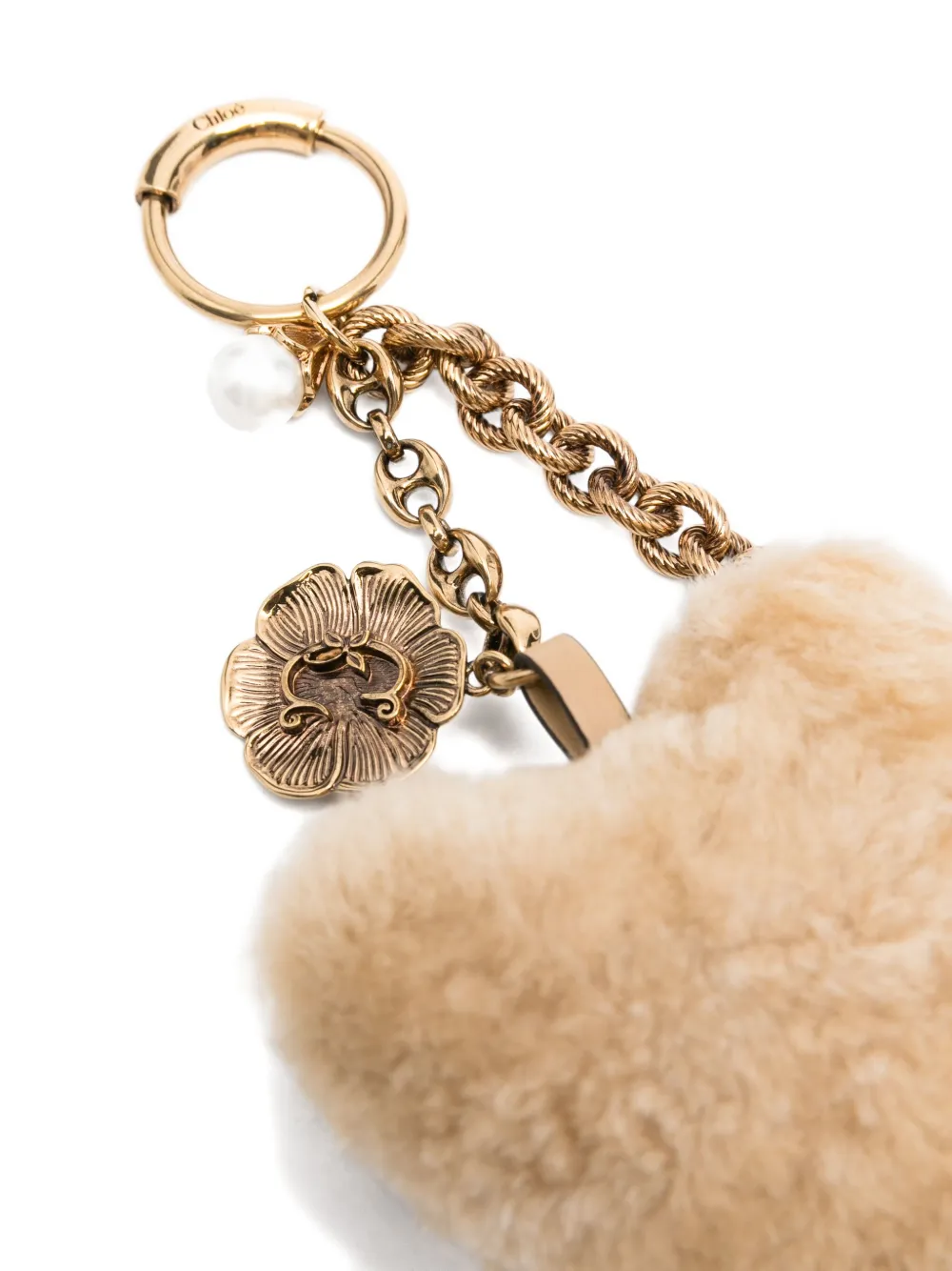 Chloé Women Heart Shearling Charm In Gold