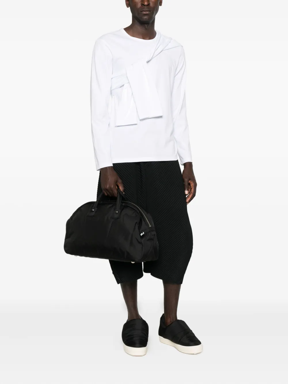 Black Comme Des Garçons Zip Padded Tote Bag In Black