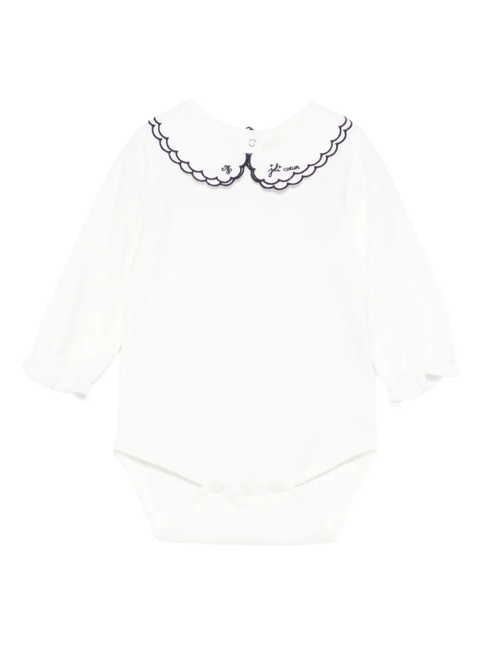 Tartine Et Chocolat Scalloped-collar Bodysuit In White