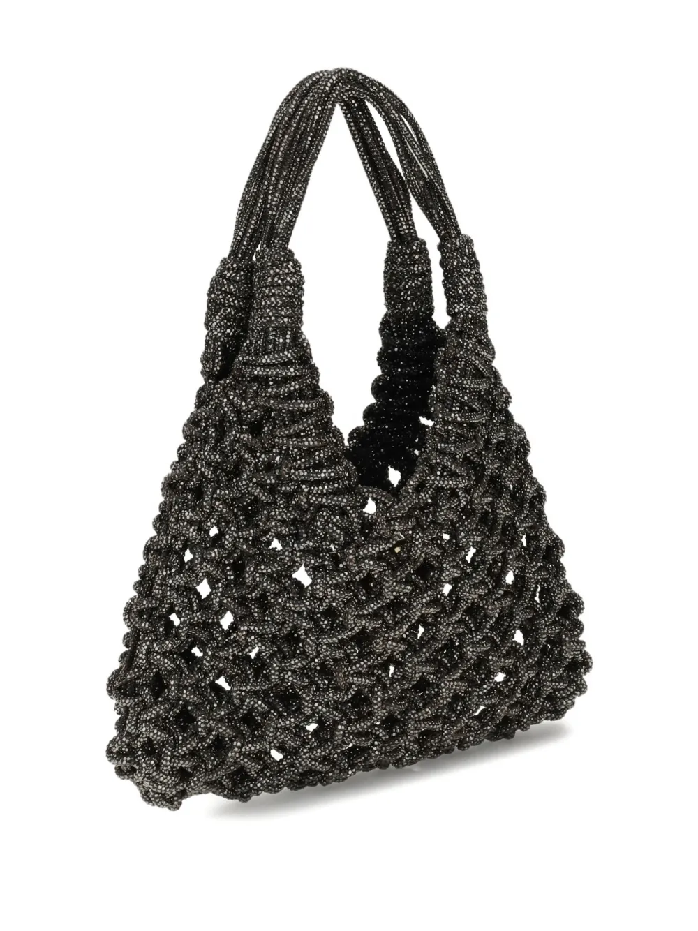 Hibourama Crystal-embellished Shoulder Bag In Gray