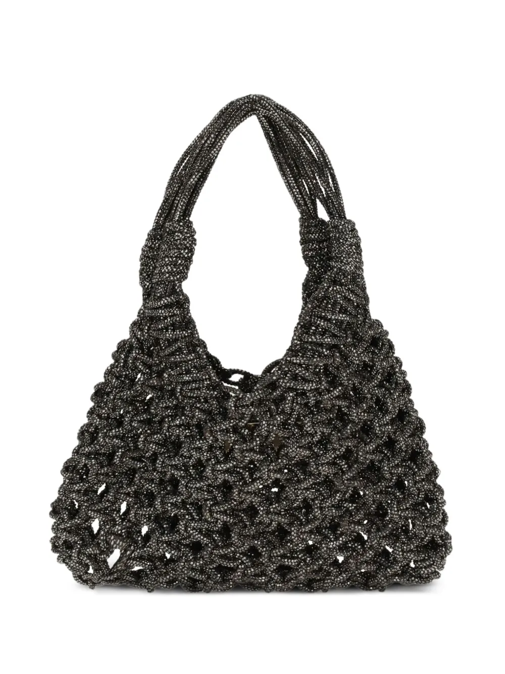 Hibourama crystal-embellished shoulder bag - Grigio