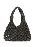 Hibourama crystal-embellished shoulder bag - Grey
