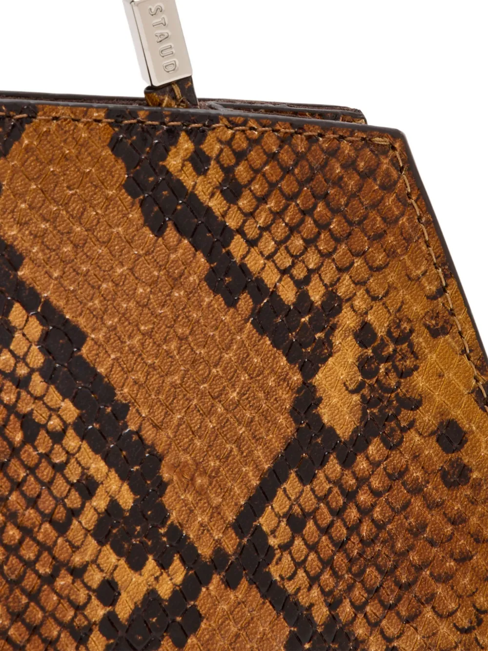 Staud Coco Shoulder Bag Snake In Brown