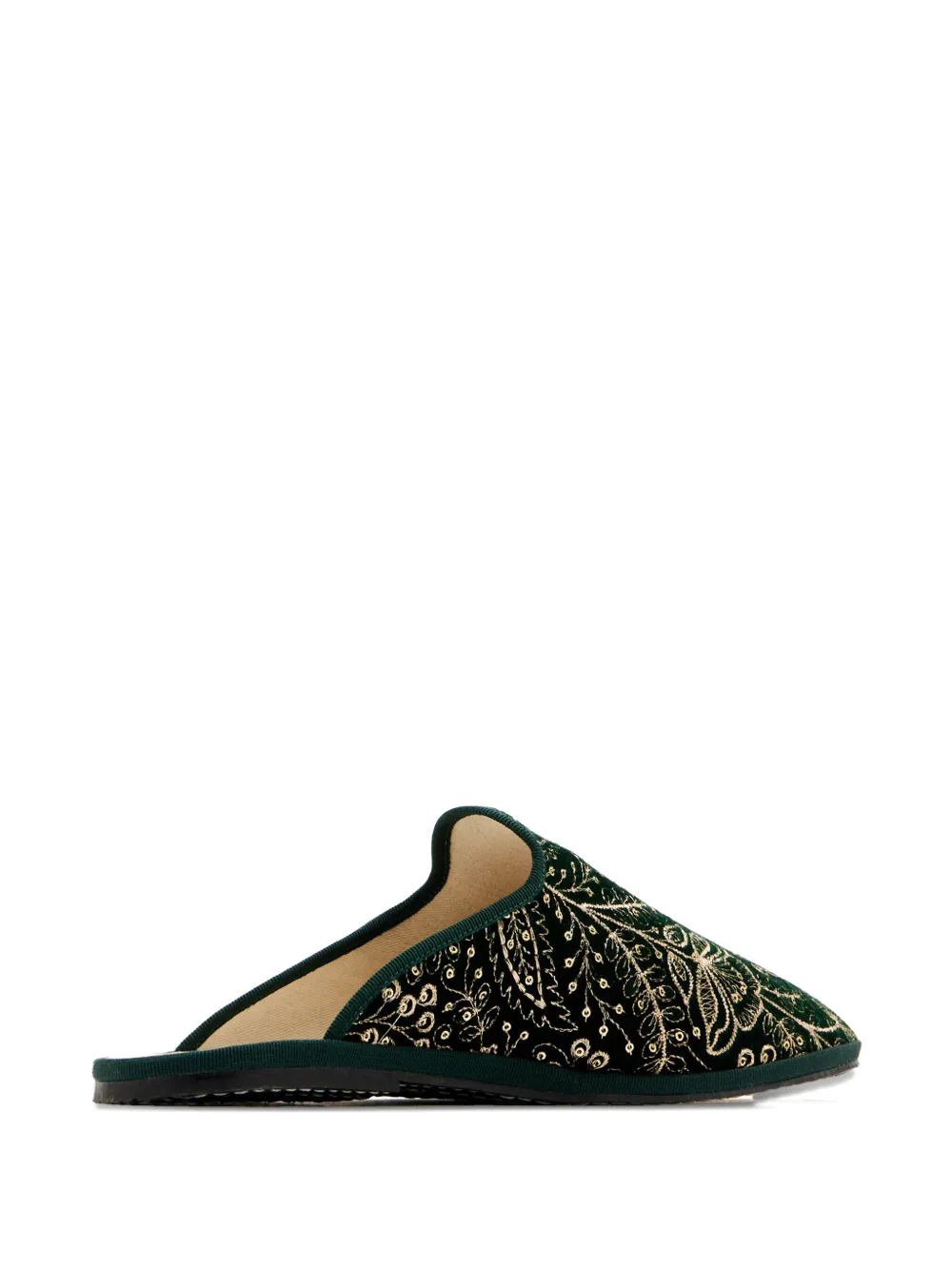 Capulette Mules De Terciopelo Bordado - Negro 