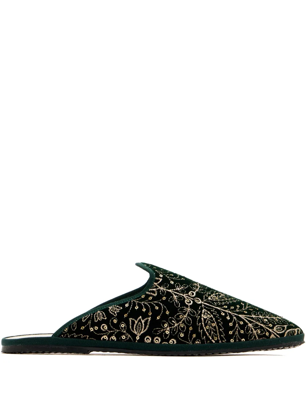 CAPULETTE embroidered velvet mules Black