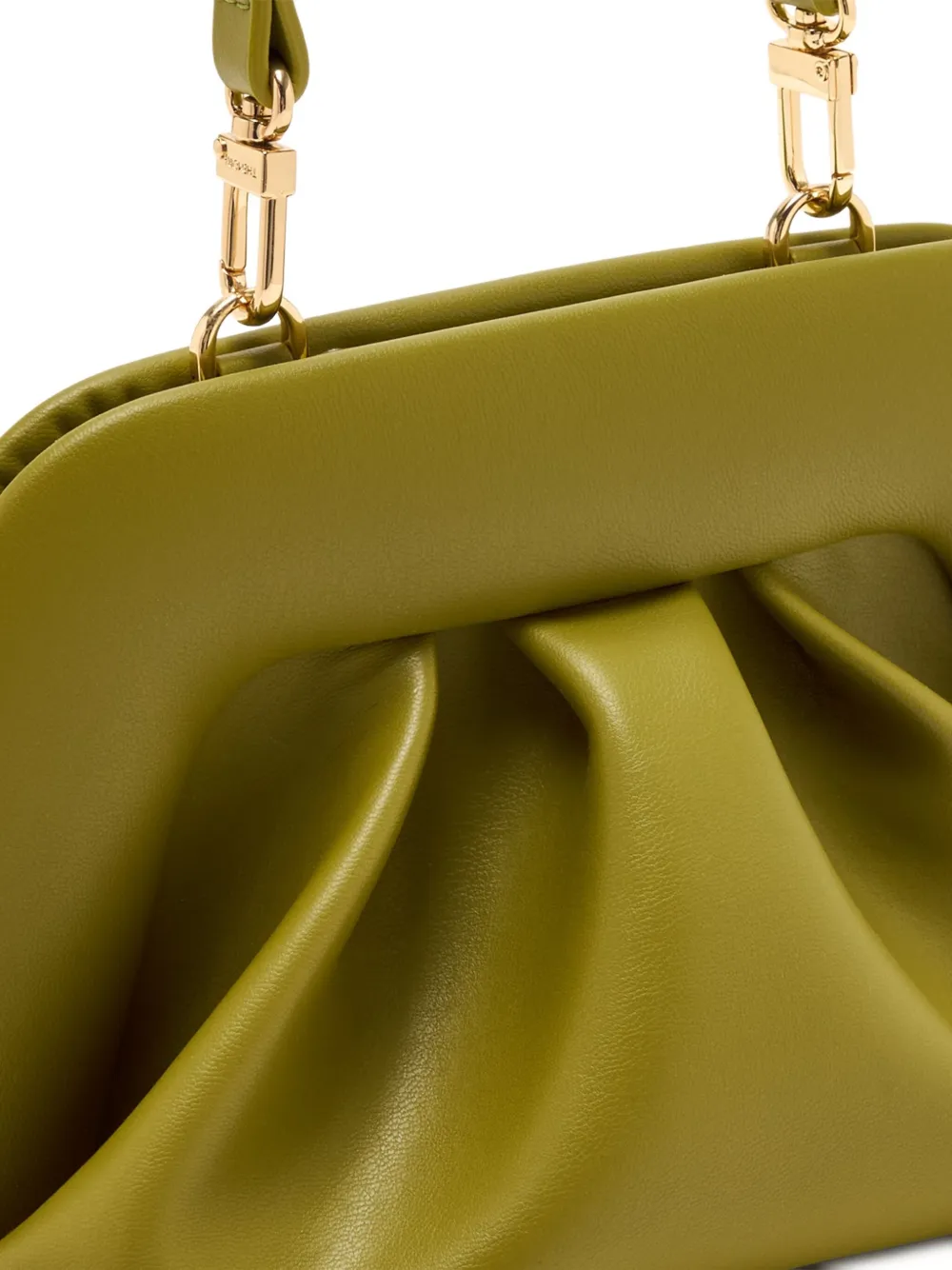 Themoirè Gea Pleated Clutch Bag In Green