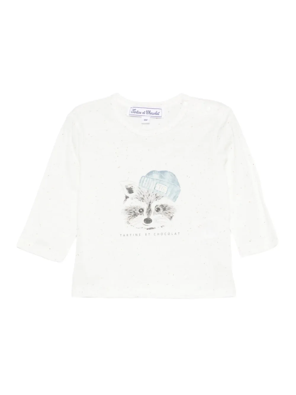 Tartine Et Chocolat raccoon-print long-sleeves T-shirt | Neutrals | Image 1