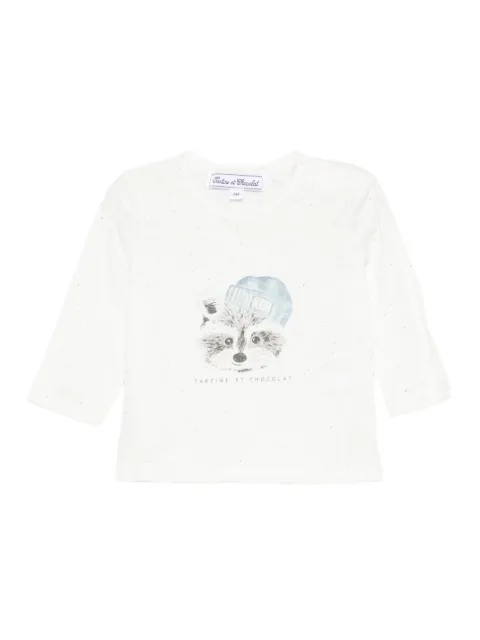Tartine Et Chocolat raccoon-print long-sleeves T-shirt