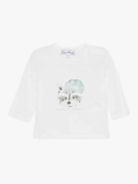 Tartine Et Chocolat playera manga larga con mapache estampado