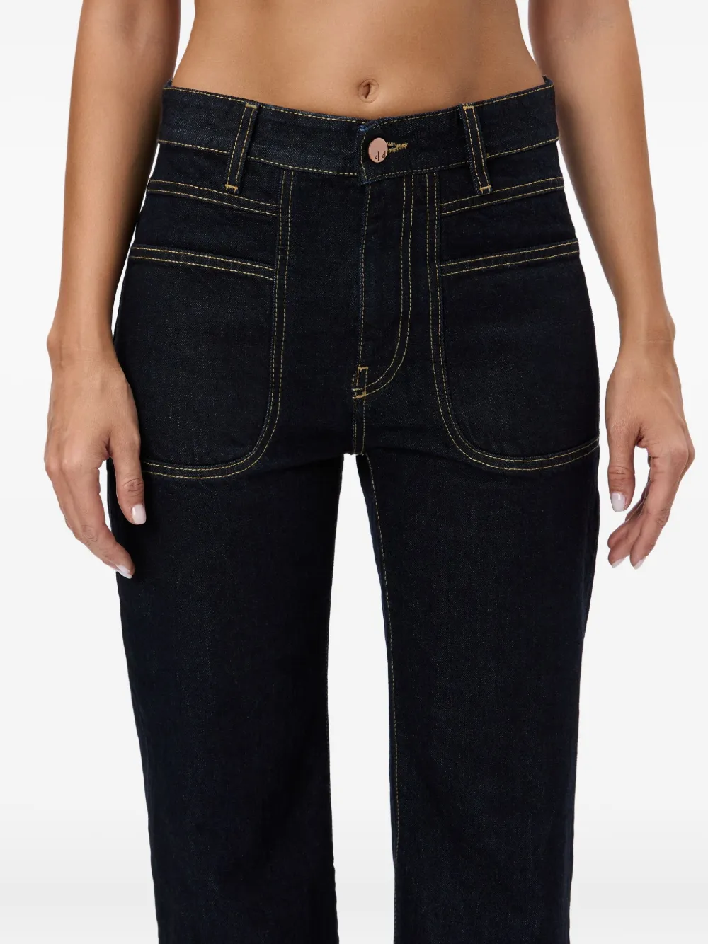 No44 Lily Pocket-detail Jeans In Blue