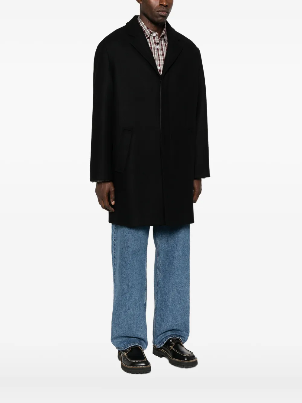 Maison Kitsuné Jas met paspelzak en revers Zwart