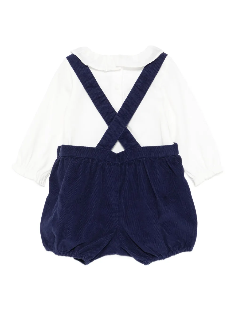 Tartine Et Chocolat ruffled corduroy babygrow - Blauw