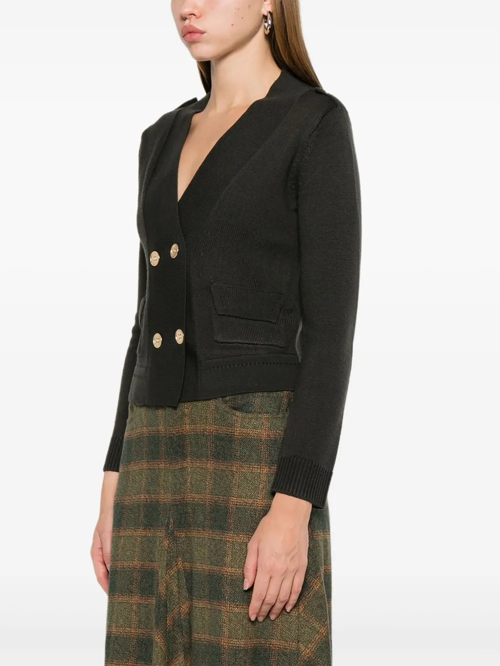  Psophia Patch-pocket Cardigan - Green 