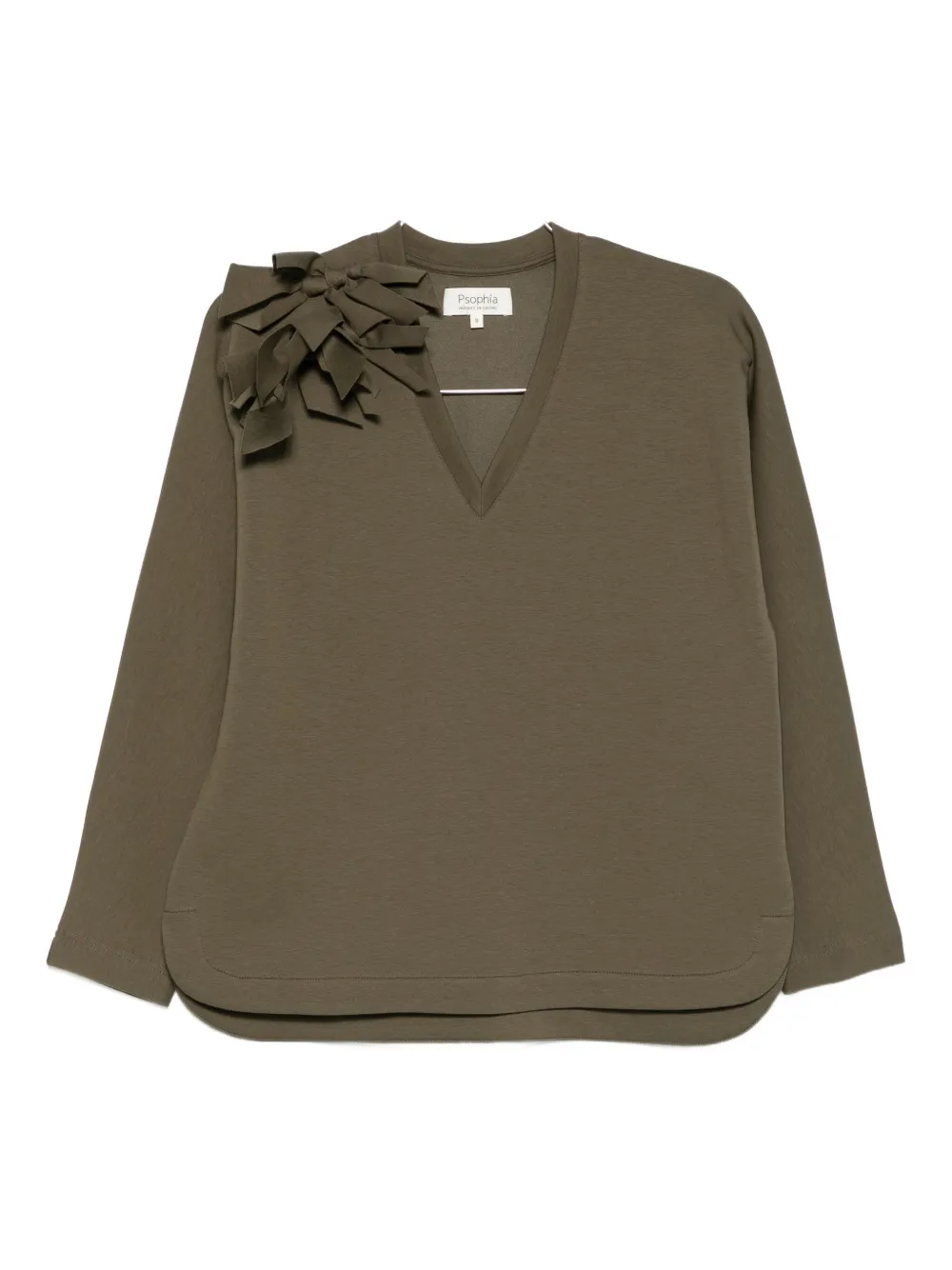 Psophia Bow-appliqué T-shirt In Green