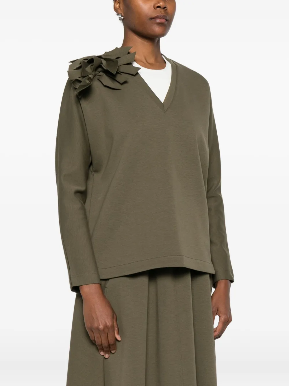 Psophia Bow-appliqué T-shirt In Green