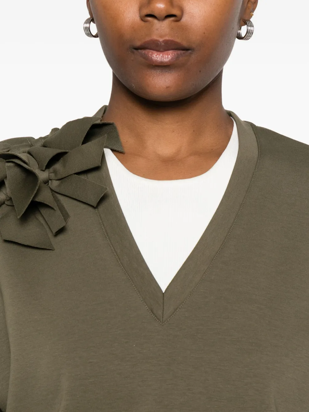Psophia Bow-appliqué T-shirt In Green