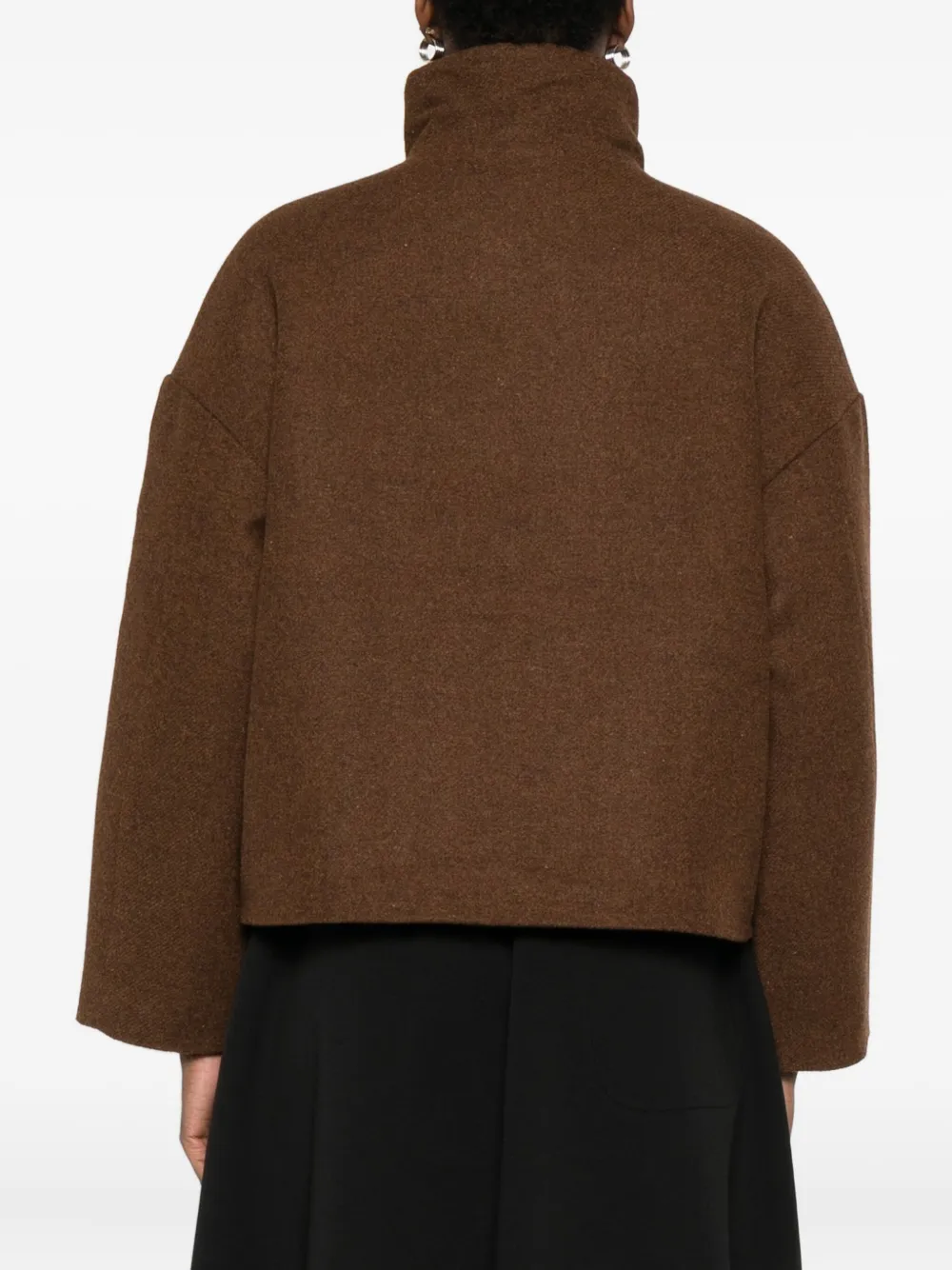 PSOPHIA Wollen jack met bloemapplicatie Bruin