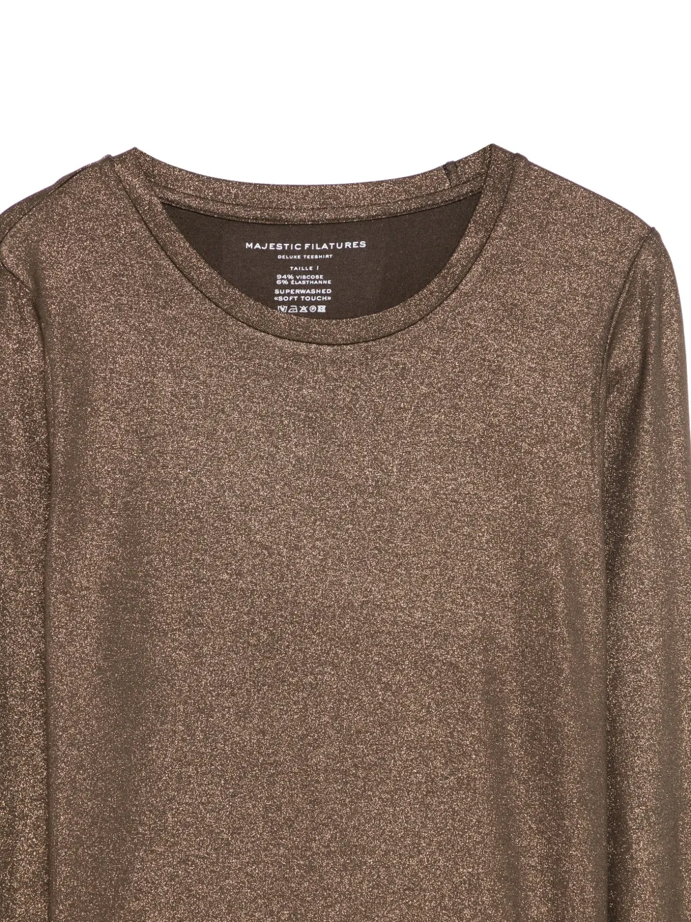 Majestic Filatures Top met ronde hals Bruin