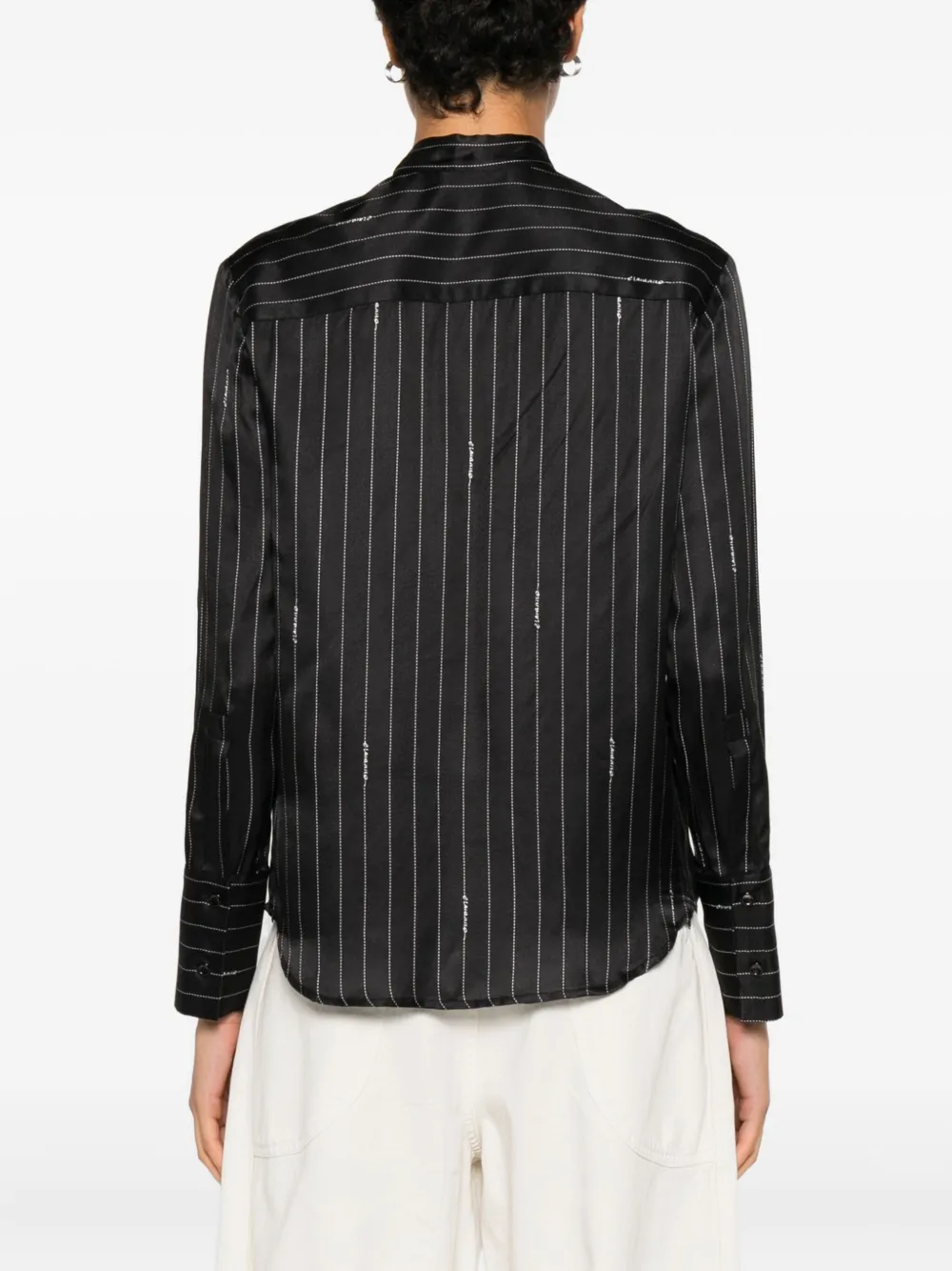 ERMANNO FIRENZE Blouse met krijtstreep Zwart