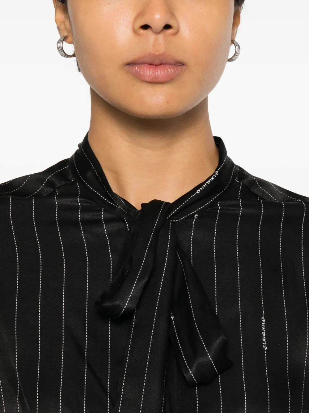 ERMANNO FIRENZE Blouse met krijtstreep Zwart