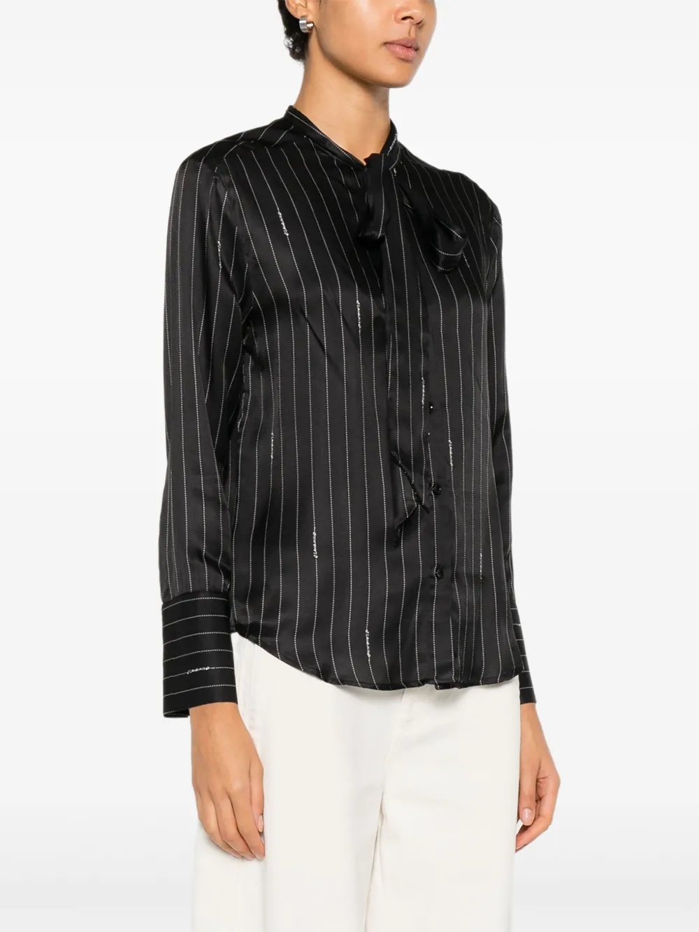 ERMANNO FIRENZE Blouse met krijtstreep Zwart