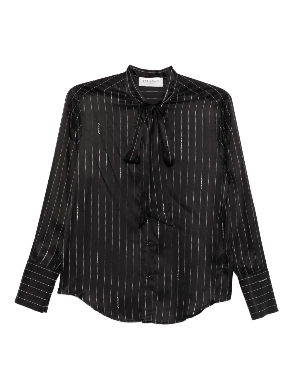 ERMANNO FIRENZE  camisa de seda con moño en el cuello | negro | Image 1