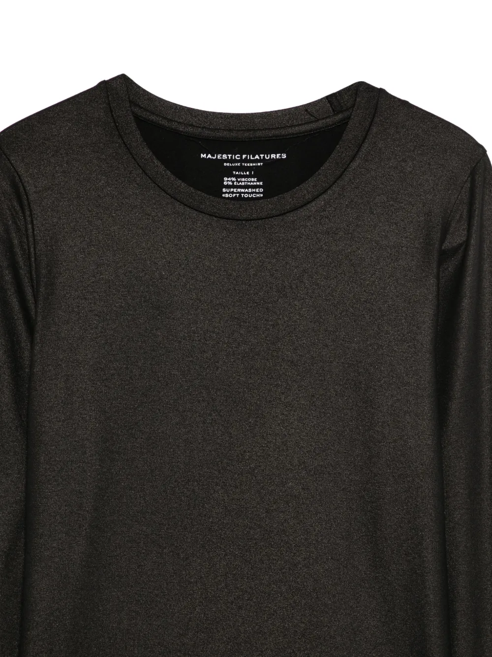 Majestic Round-neck Long-sleeved T-shirt In Black