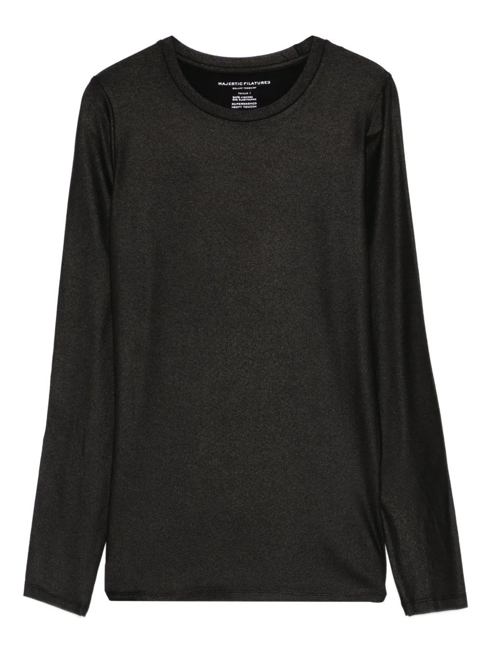 Majestic Filatures T-shirt girocollo a maniche lunghe - Nero